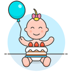 Baby Cake Birthday 1 Illustration from UX Colors Set