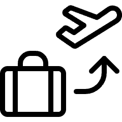 Baggage Check In Plane Icon from Ultimate Light Set