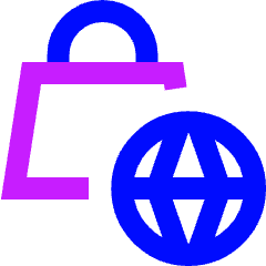 Online Shopping Icon from Sharp Neon Set