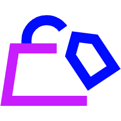 Shopping Bag Hand Bag Price Tag Icon from Sharp Neon Set