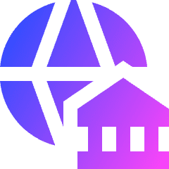 International Bank Icon from Sharp Gradient Set