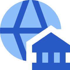 International Bank Icon from Sharp Flat Set