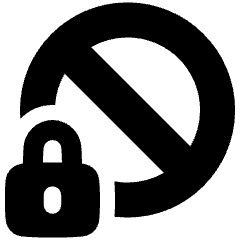 Permanent Block Account Security Icon from Plump Solid Set