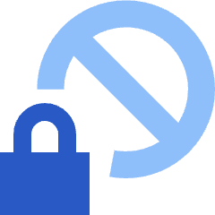 Permanent Block Account Security Icon from Sharp Flat Set