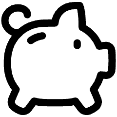 Piggy Bank Icon from Plump Line Set