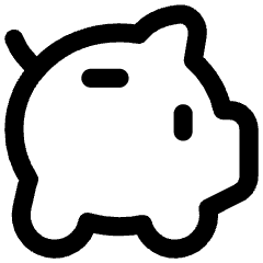 Piggy Bank Icon from Flex Line Set