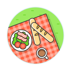 Picnic Lunch Illustration from UX Colors Set