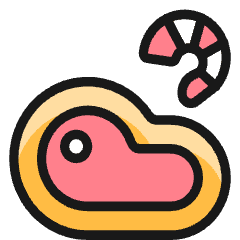 Barbecue Steak Shrimp Icon from Ultimate Colors Set