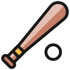 Baseball Bat Ball Icon from Ultimate Colors Set