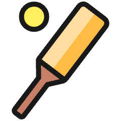 Cricket Bat Ball  Icon from Ultimate Colors Set