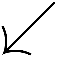 Down Left Arrow Icon from Platinum Set