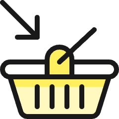 Shopping Basket Arrow In Icon from Ultimate Colors Set
