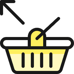 Shopping Basket Arrow Out Icon from Ultimate Colors Set