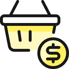 Shopping Basket Cash Icon from Ultimate Colors Set