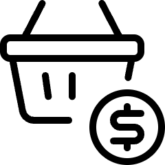 Shopping Basket Cash Icon from Ultimate Light Set