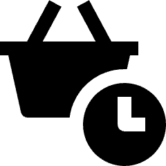 Shopping Basket Clock Icon from Nova Solid Set