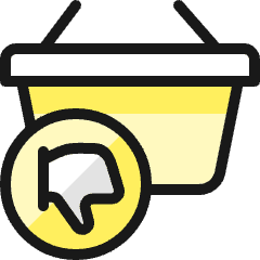 Shopping Basket Dislike Icon from Ultimate Colors Set