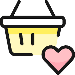 Shopping Basket Heart Icon from Ultimate Colors Set