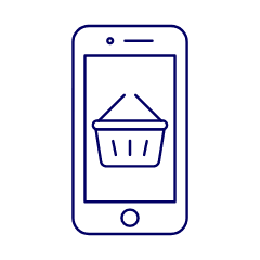 Shopping Basket Phone 2 Illustration from UX Line Set