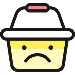 Shopping Basket Sad 1 Icon from Ultimate Colors Set