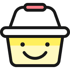 Shopping Basket Smile 1 Icon from Ultimate Colors Set
