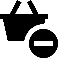 Shopping Basket Subtract Remove Icon from Nova Solid Set