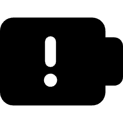 Battery Alert 1 Icon from Core Solid Set
