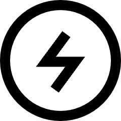 Bolt Charging Power Icon from Sharp Line Set