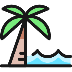 Beach Palm Water 1 Icon from Ultimate Colors Set