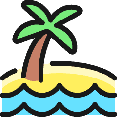 Beach Palm Water Icon from Ultimate Colors Set