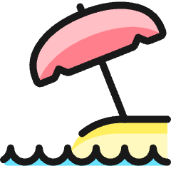 Beach Parasol Water 1 Icon from Ultimate Colors Set