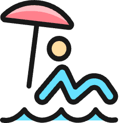 Beach Person Water Parasol Icon from Ultimate Colors Set