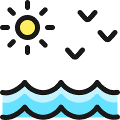 Beach Sun Birds Icon from Ultimate Colors Set