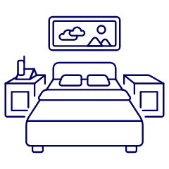 Double Bed Room Illustration from UX Line Set