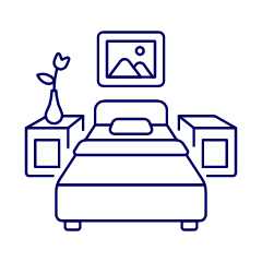 Single Bed Room Illustration from UX Line Set