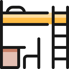 Bed Bunk Icon from Ultimate Colors Set