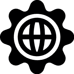 Coding Apps Website Big Data Globe Cog Icon from Ultimate Bold Set