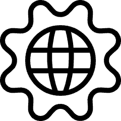 Coding Apps Website Big Data Globe Cog Icon from Ultimate Light Set