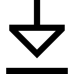 Triangle Arrow Move Down Large 1 Icon from Sharp Line Set