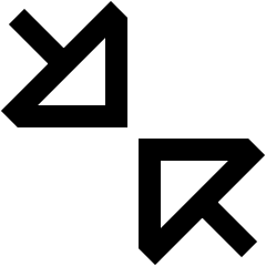 Triangle Arrow Shrink Diagonal Large 2 Icon from Sharp Line Set