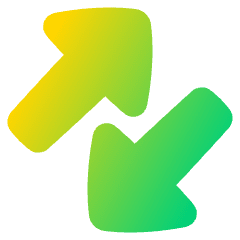 Triangle Arrow Transfer Diagonal Large 3 Icon from Plump Gradient Set