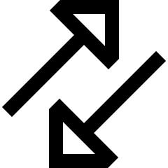 Triangle Arrow Transfer Diagonal Large 3 Icon from Sharp Line Set