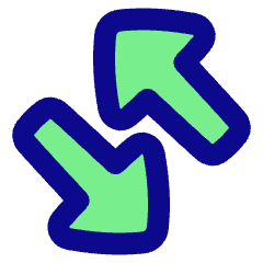 Triangle Arrow Transfer Diagonal Large 4 Icon from Plump Pop Set
