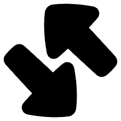 Triangle Arrow Transfer Diagonal Large 4 Icon from Plump Solid Set