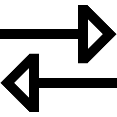 Triangle Arrow Transfer Horizontal Large 2 Icon from Sharp Line Set