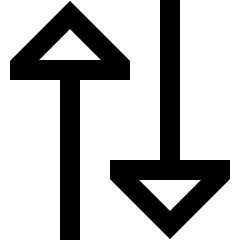 Triangle Arrow Transfer Vertical Large 2 Icon from Sharp Line Set