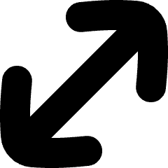 Diagonal Line Arrow Large 1 Icon from Flex Solid Set