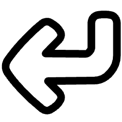 Line Arrow Bend Down Left Large Icon from Plump Line Set