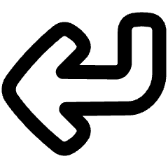 Line Arrow Bend Down Left Large Icon from Plump Remix Set