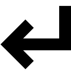 Line Arrow Bend Down Left Large Icon from Sharp Solid Set